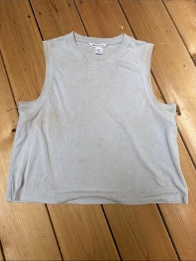 Athleta Heather Light Gray Sleeveless Boxy Tank